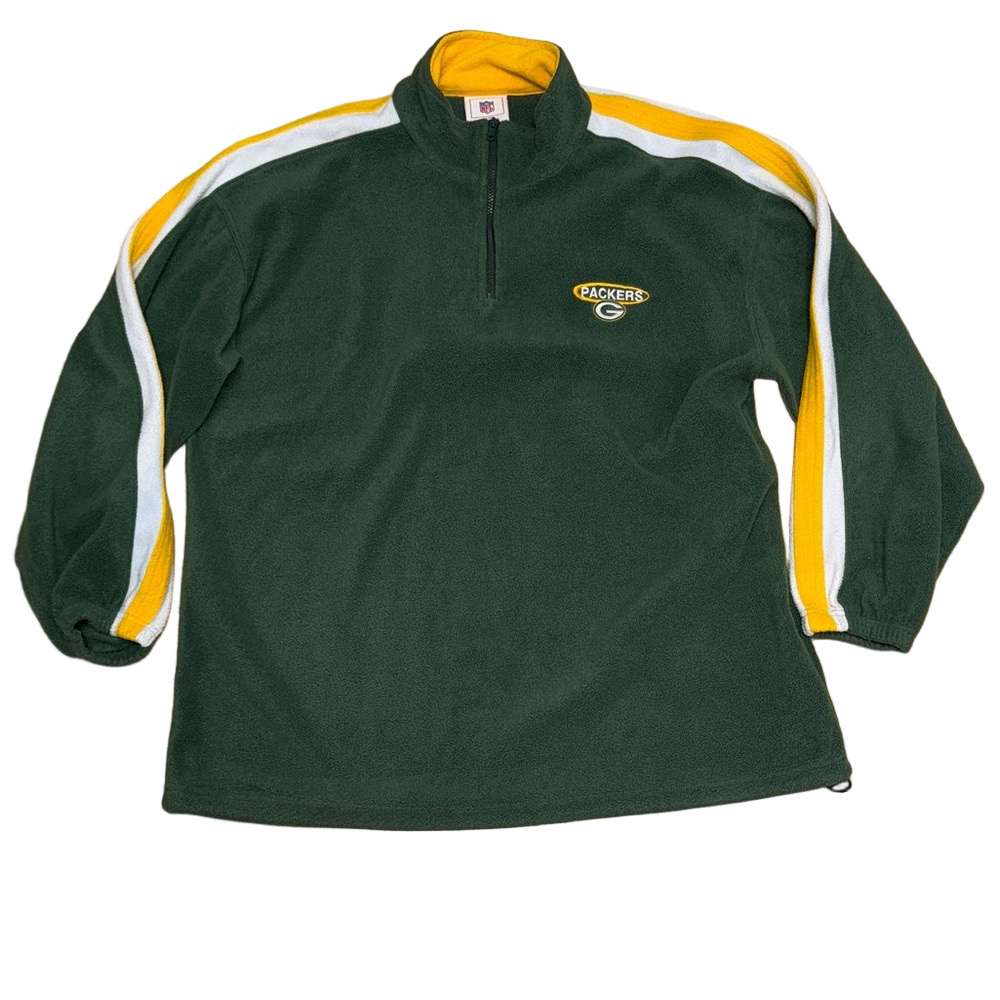 NFL Green Bay Packers Men’s 2XL 1/4 Zip Fleece Pullover Green Yellow
